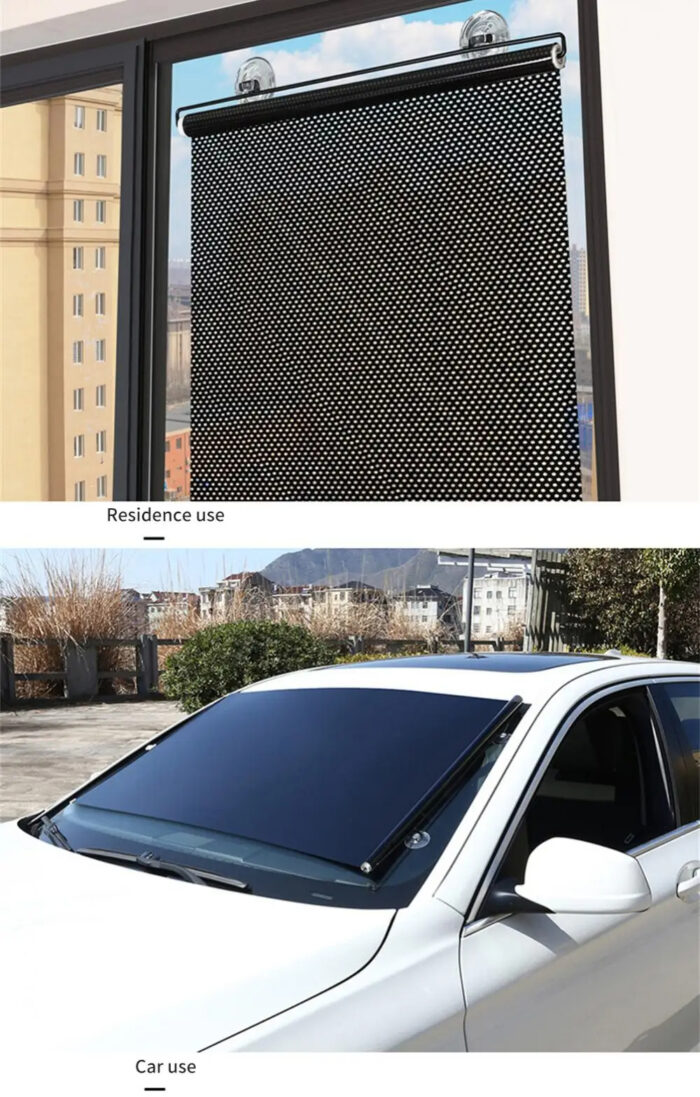 Universal Car Window Sunshade - Retractable Roller Blinds - Image 3