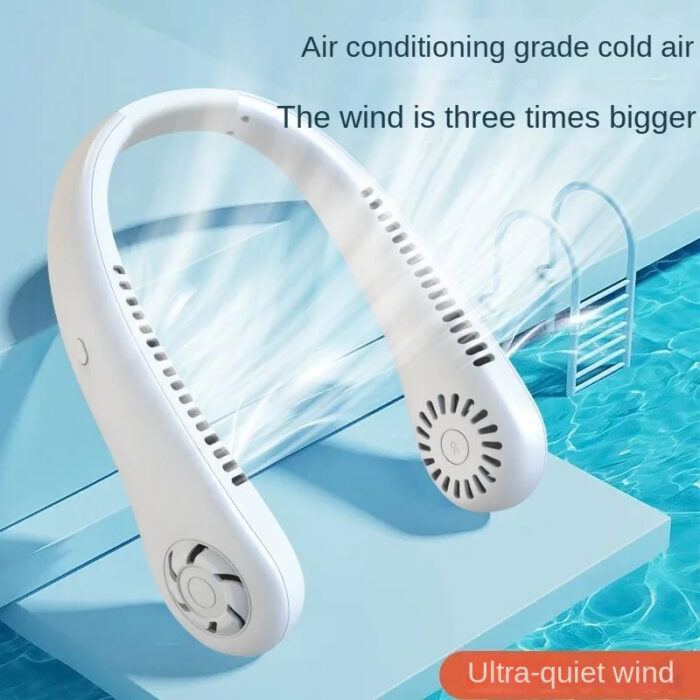 Portable Rechargeable Bladeless Neck Fan - 3 Speeds - Image 4